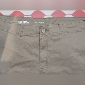 Sonoma Mens Size 52 Khaki Flat Front Cargo Shorts Big & Tall